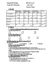 Đề kiểm tra 45 phút số 2 môn Tiếng Anh Lớp 7 - Trường THCS Thống Nhất